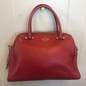 ❤️Kate Spade Red Pebbled Leather Dome Bag❤️